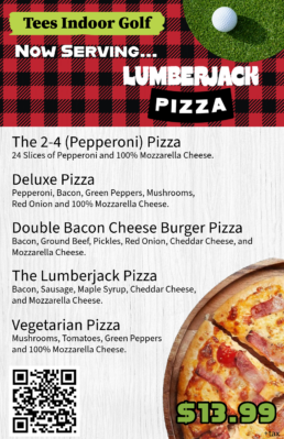 Teesindoorgolf Lumberjackpizza