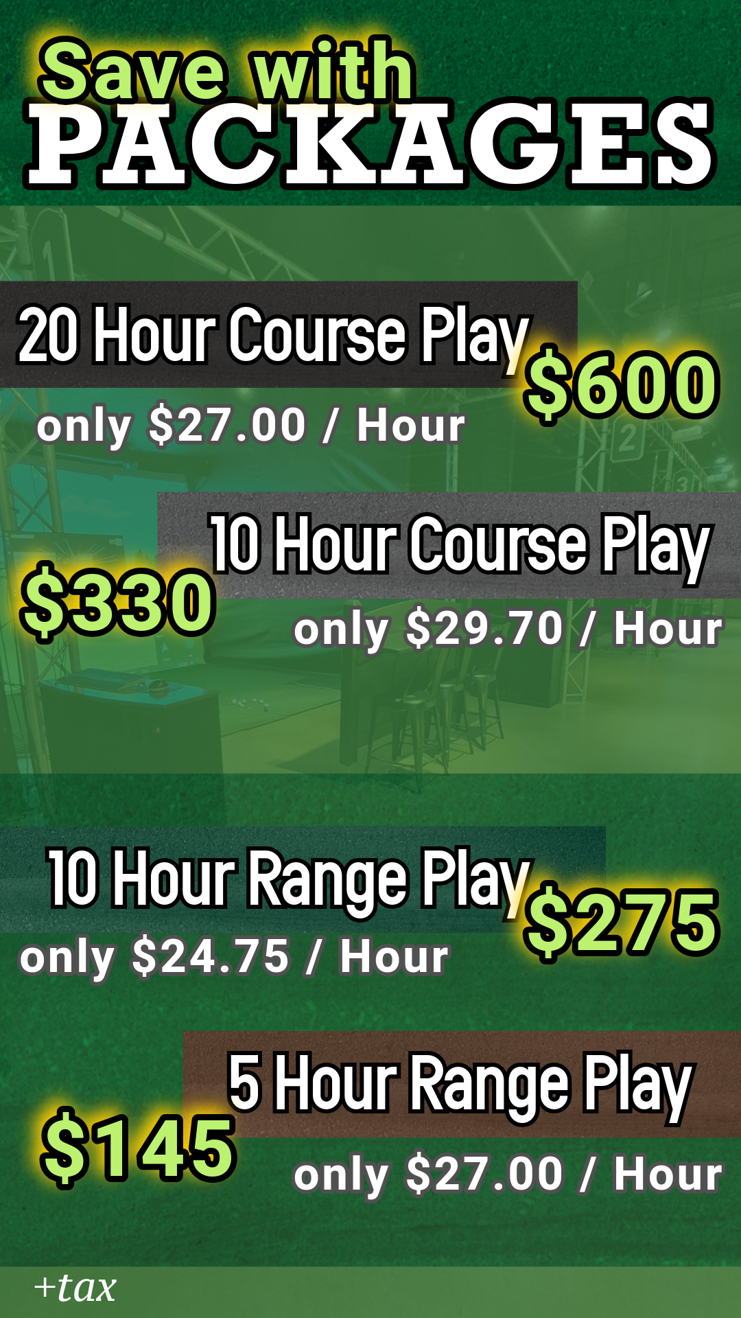 Teesindoorgolf packages regular
