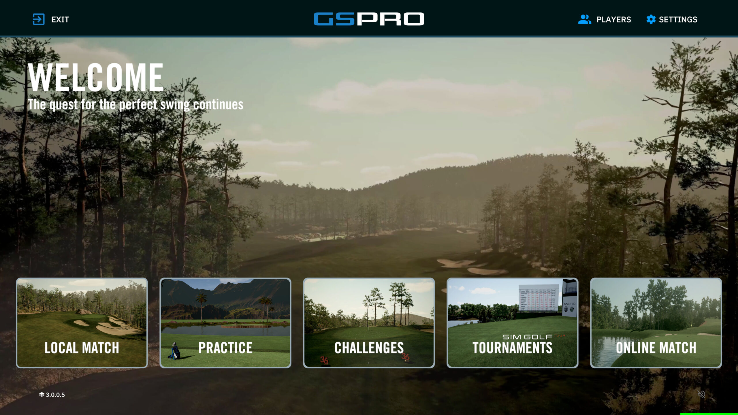 GSPro Home Screen